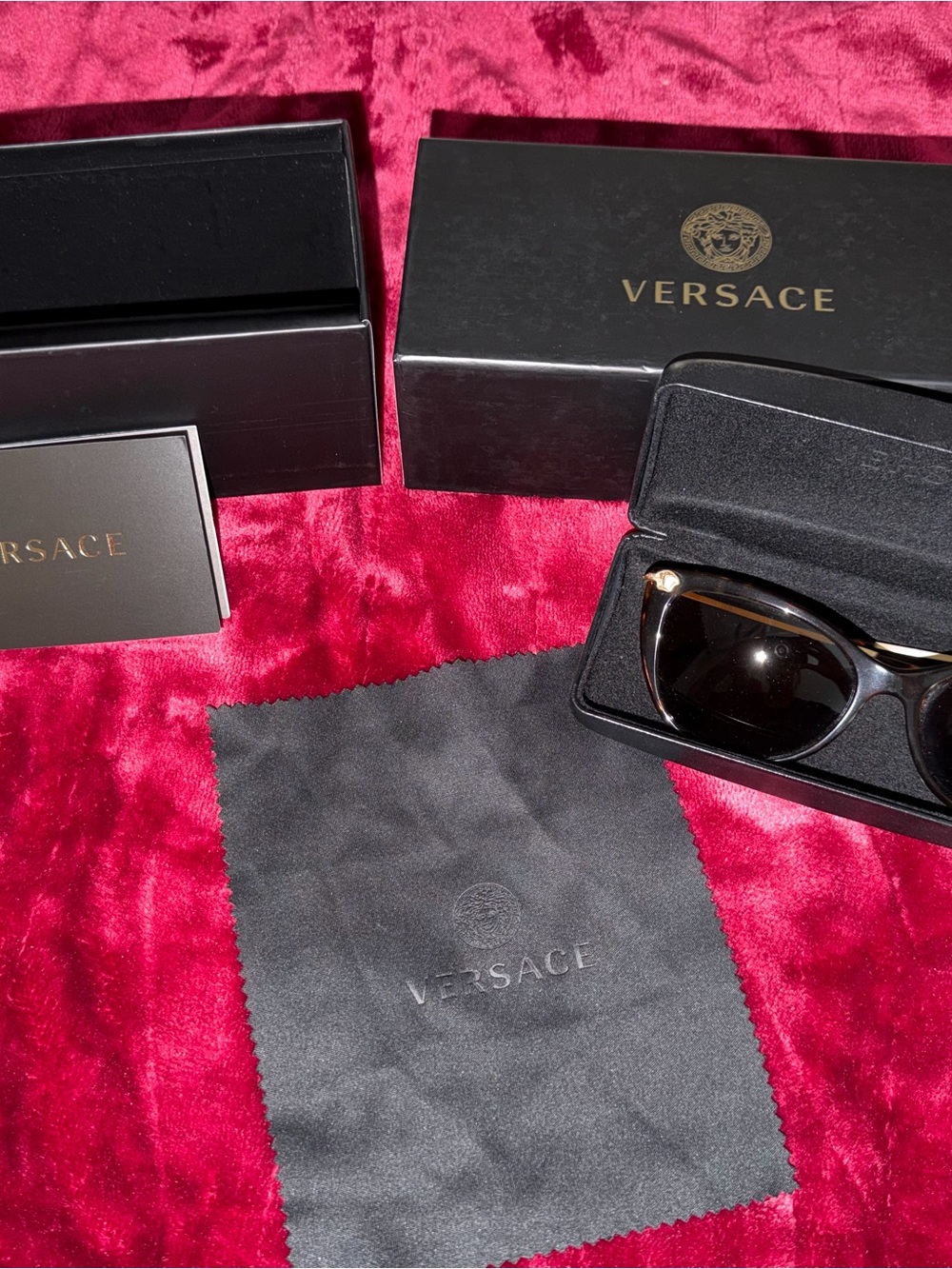 Versace Cat Eyes Sunglasses with Gold Accents